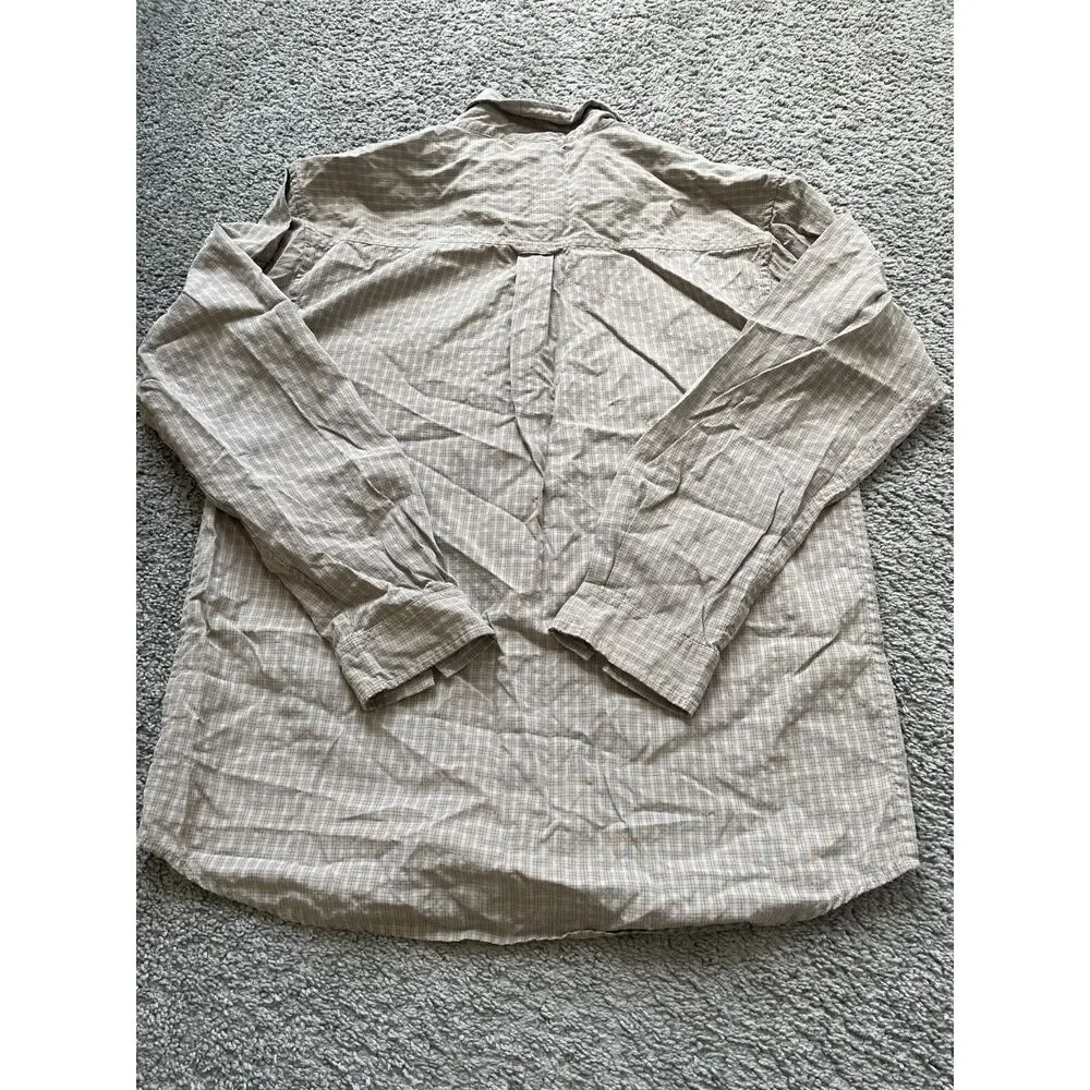 North Face Mens Long Sleeve Button Down Sz M Hiking Utility Nylon Gorpcore